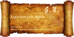 Gyurkovits Máté névjegykártya