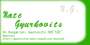 mate gyurkovits business card